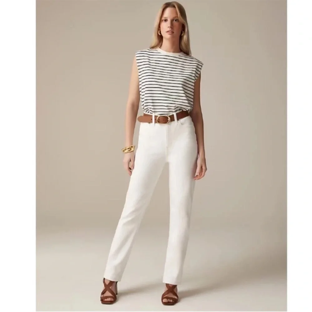 J. Crew White Essential Straight Jeans 30 NWT